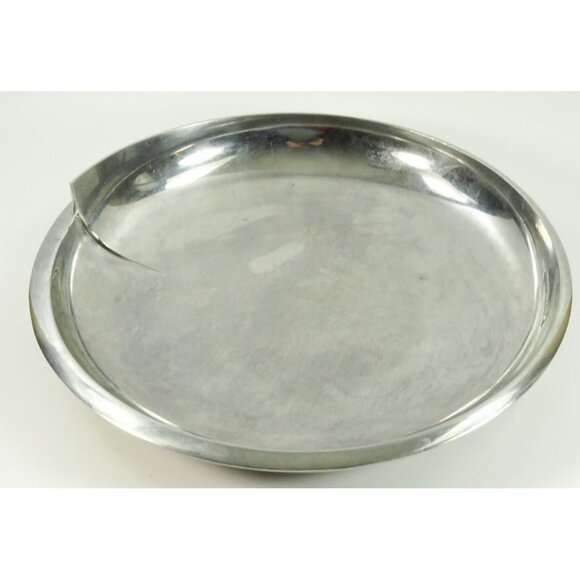 RARE Dansk JD MCM Metal Bowl Round Platter Big Assymetrical Atomic Spiral Curved - Picture 5 of 15